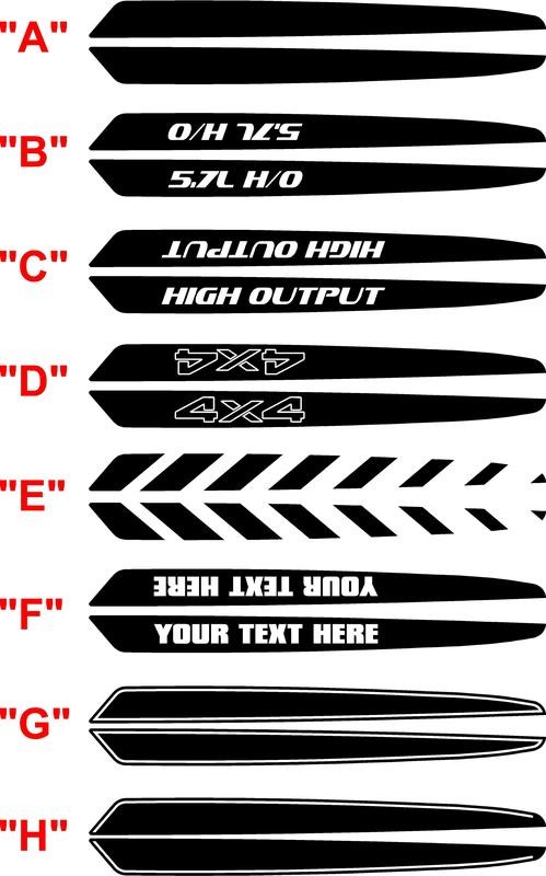 2009 - 2021 (Classic) Ram 1500 Standard Hood Spear Stripes