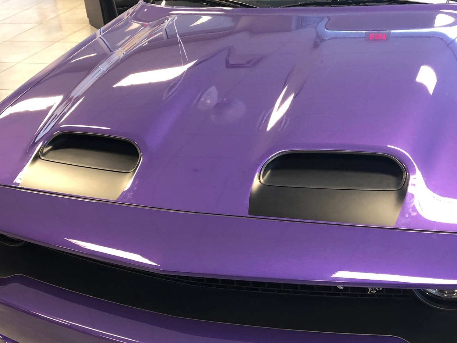 2019 - Up Dodge Challenger SRT Hellcat Dual Scoop Hood Scoop Insert Blackouts