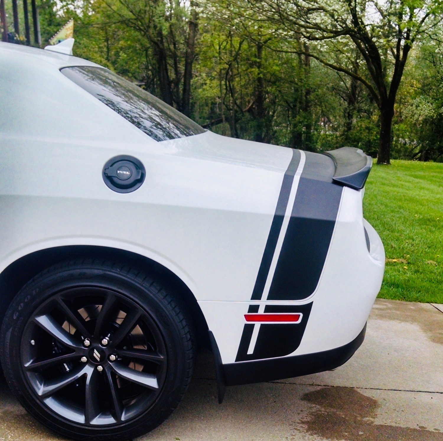 2015 - Up Dodge Challenger Scat Pack Factory Style Tail Stripe Lower Extensions Only