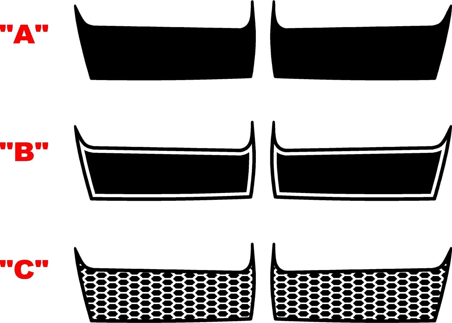 2019 - Up Dodge Challenger SRT Hellcat Dual Scoop Hood Scoop Insert Blackouts
