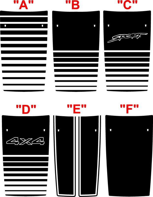 2009 - 2021 (Classic) Ram 1500 Standard Hood Stripes