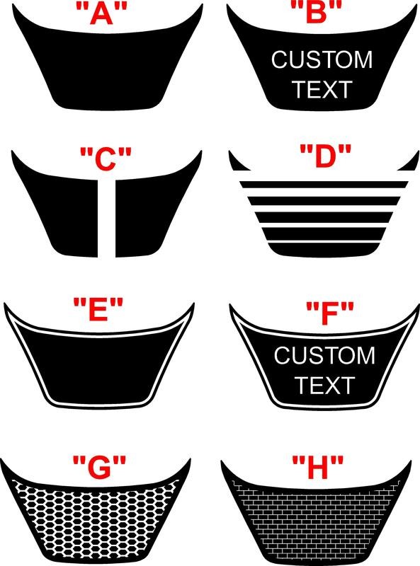 2015 - up Dodge Challenger SRT Hellcat RT GT Hood Intake Blackout Graphics
