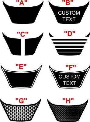 2015 - up Dodge Challenger SRT Hellcat RT GT Hood Intake Blackout Graphics