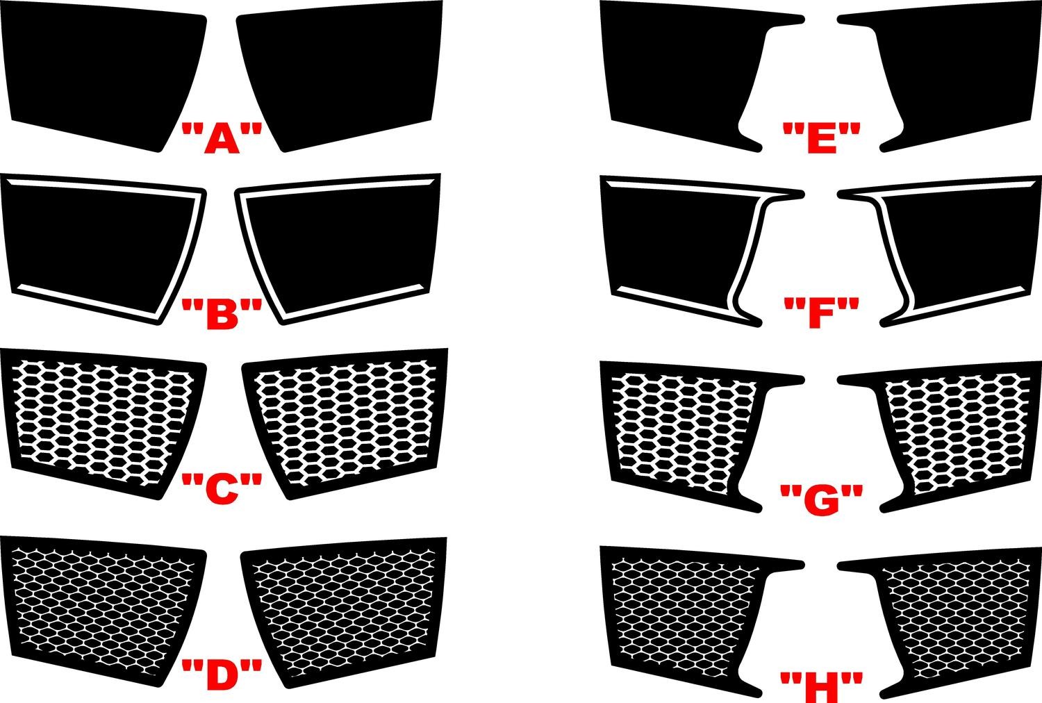2015 - 2019 Dodge Charger SRT Hellcat Daytona RT Scat Pack Bumper Vent Blackout Graphics
