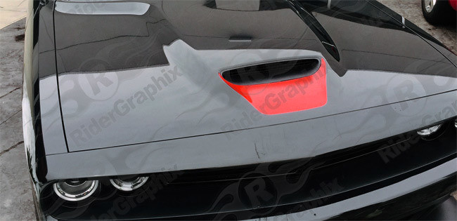 2015 - up Dodge Challenger SRT Hellcat RT GT Hood Intake Blackout Graphics