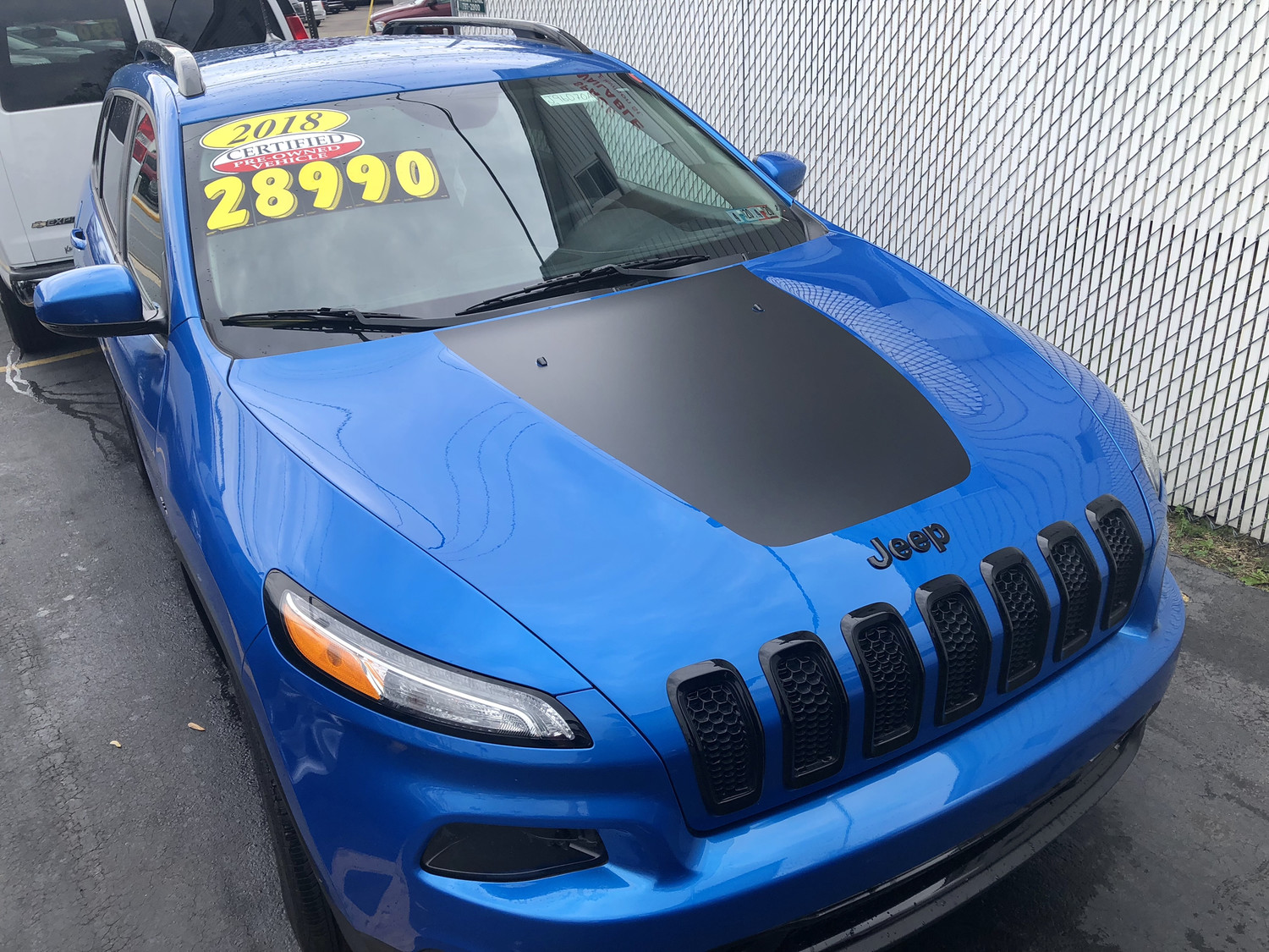 2014 - Up Jeep Cherokee Trailhawk Style Hood Blackout Decal