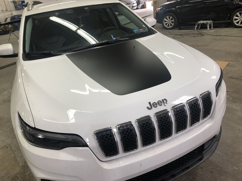 2014 - Up Jeep Cherokee Trailhawk Style Hood Blackout Decal