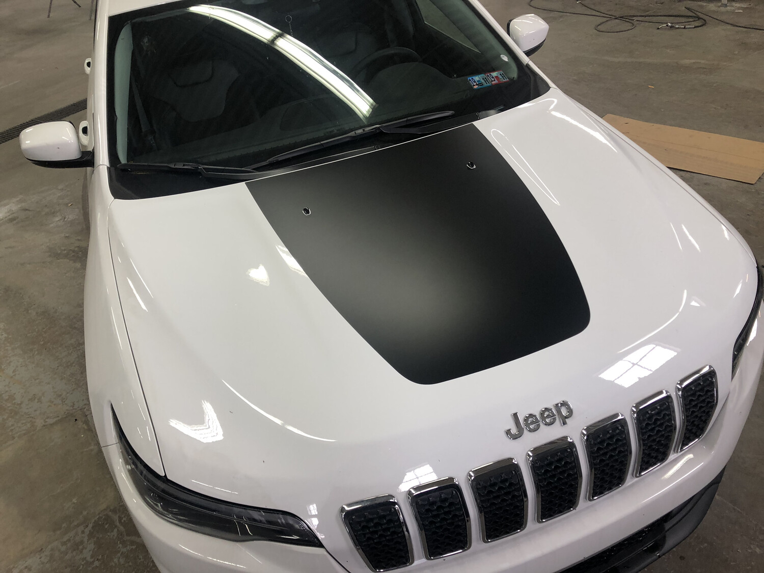 2014 - Up Jeep Cherokee Trailhawk Style Hood Blackout Decal