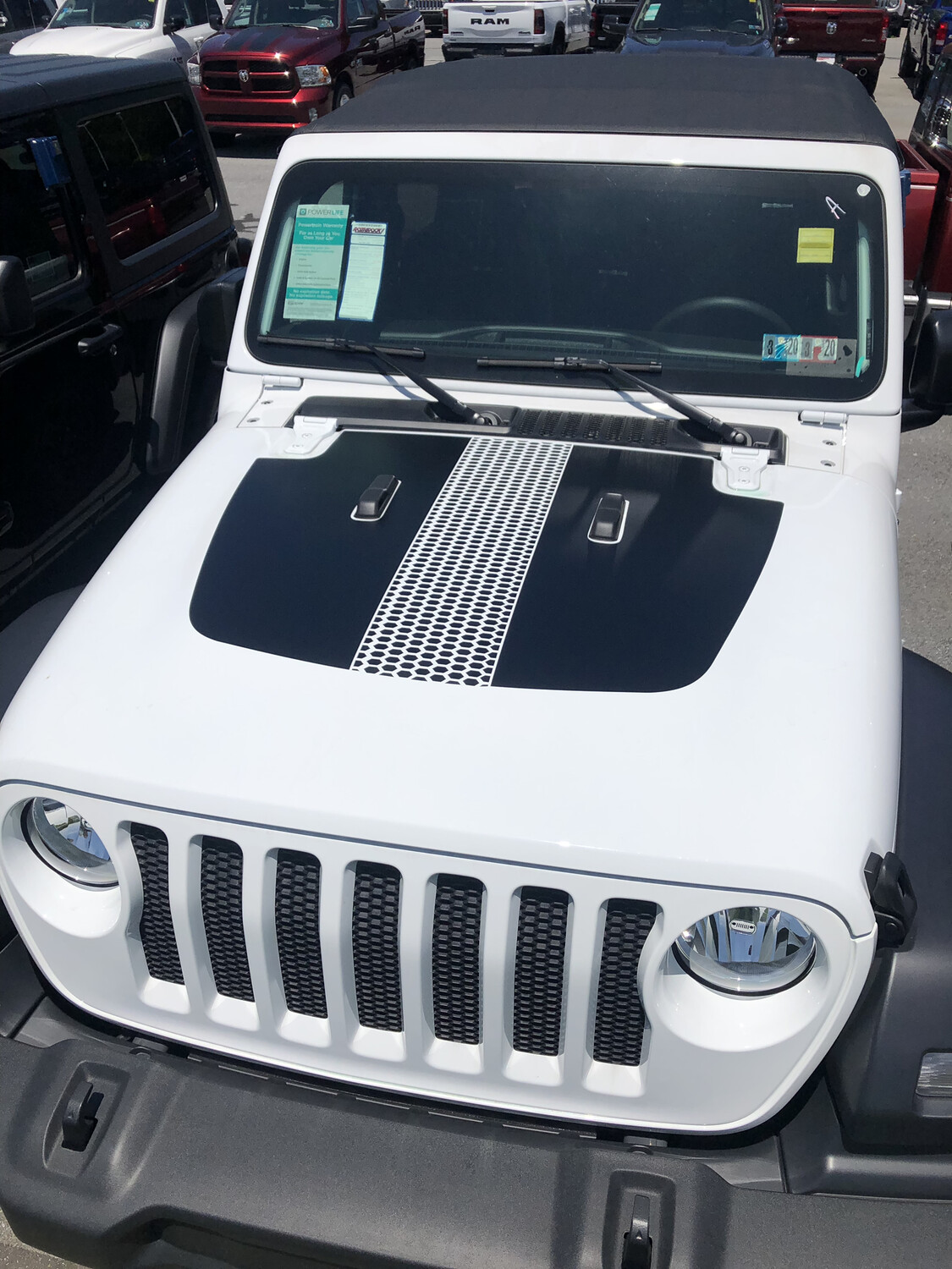 2018 - up Jeep Gladiator JT Wrangler JL JLU Hood Blackout Vinyl Graphics