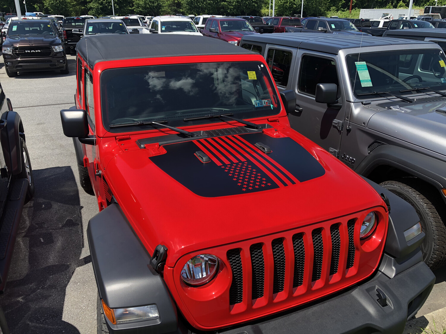 2018 - up Jeep Gladiator JT Wrangler JL JLU Hood Blackout Vinyl Graphics