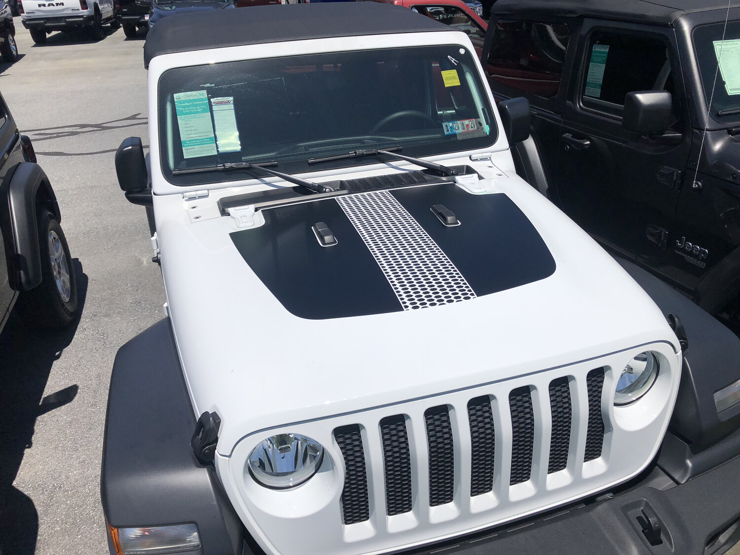 2018 - up Jeep Gladiator JT Wrangler JL JLU Hood Blackout Vinyl Graphics