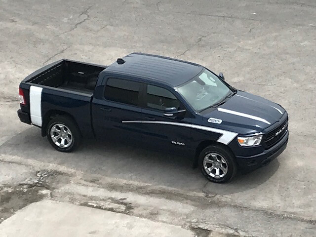 2019 - Up Dodge Ram Front Fender Hockey Stripes - Curved