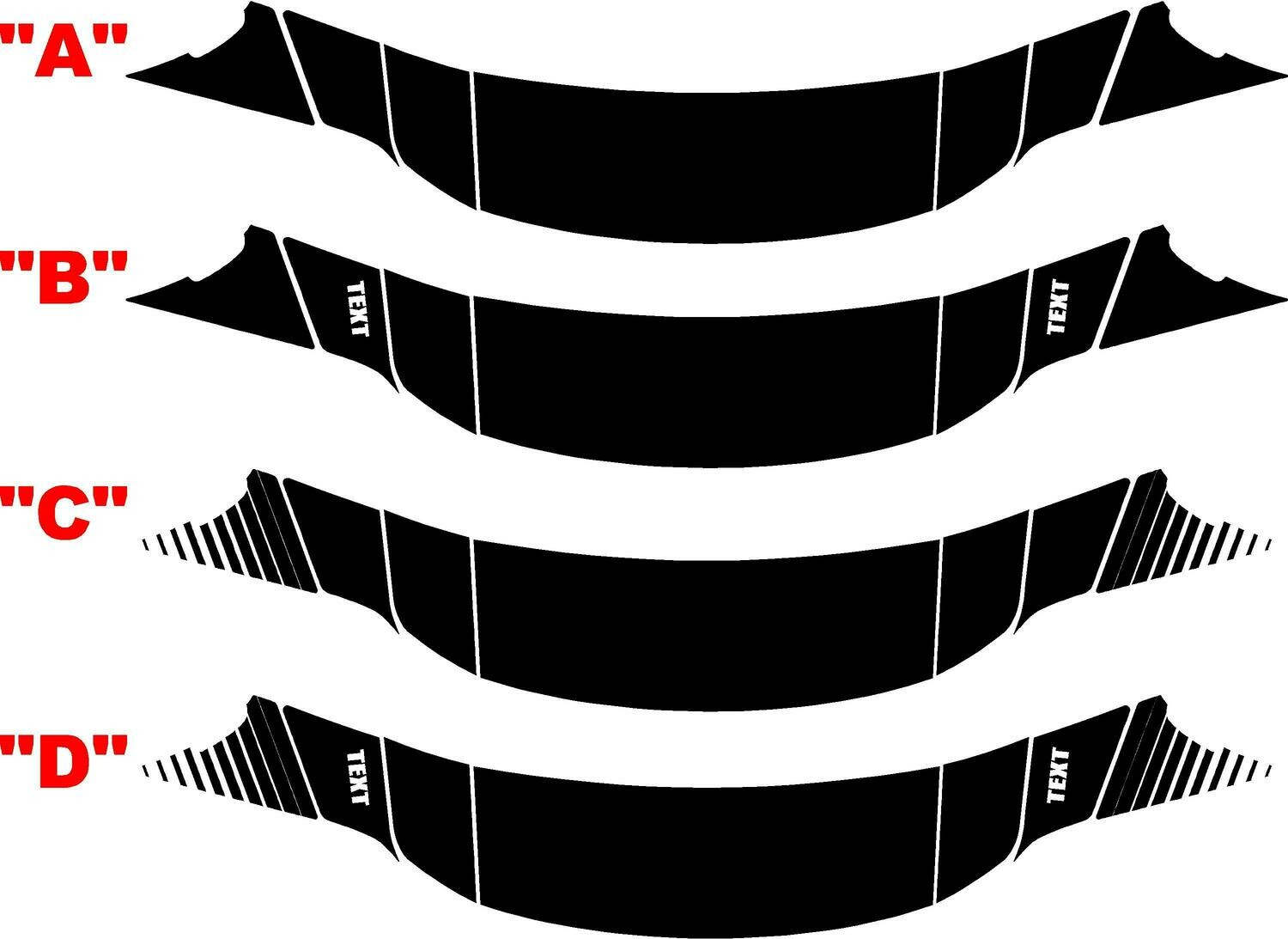 2015 - Up Dodge Charger Daytona Swinger Style Tail Stripe Kit with Lower Extensions