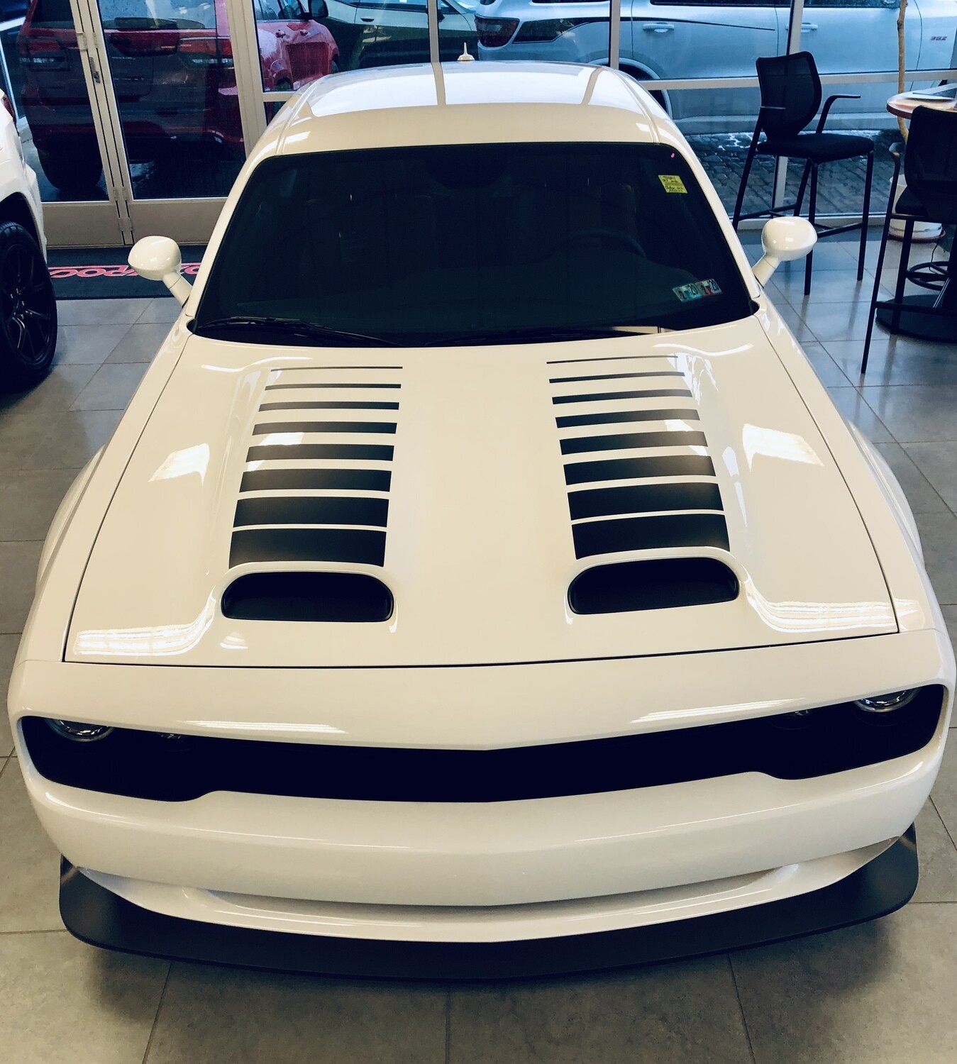 2019 - Up Dodge Challenger SRT Hellcat Dual Scoop Hood Top of Scoop Graphics