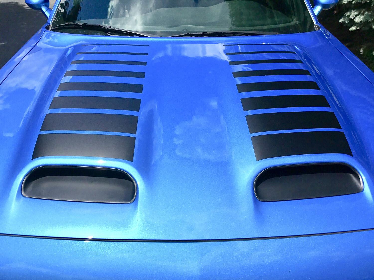 2019 - Up Dodge Challenger SRT Hellcat Dual Scoop Hood Top of Scoop Graphics