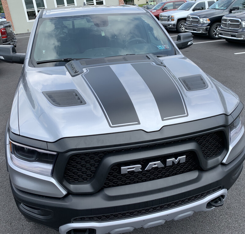 2019 - Up Ram 1500 Rebel / Sport Hood and Tailgate Rally Stripe Kit