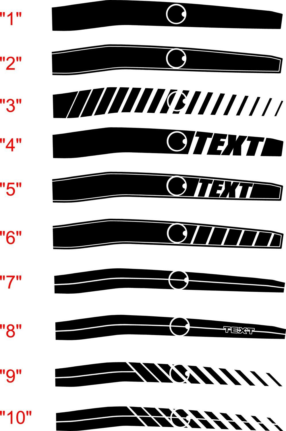 2008 - Up Dodge Challenger Full Body Length Upper Side Stripes