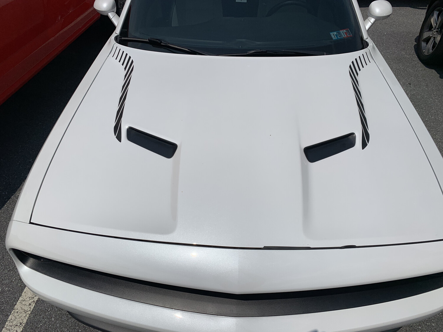 2015 - up Dodge Challenger Hood Spear Accent Stripe Vinyl Graphics
