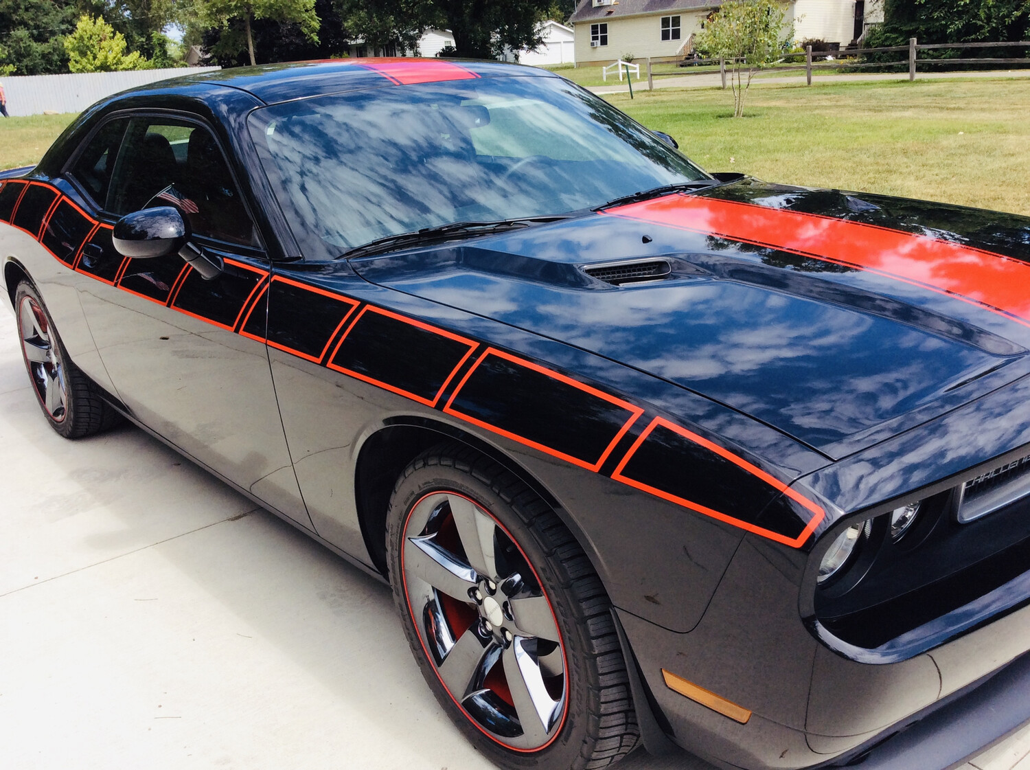 2008 - Up Dodge Challenger Full Body Length Upper Strobe Side Stripes