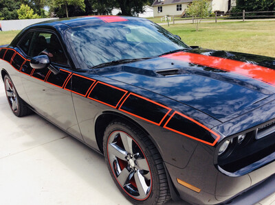 2008 - Up Dodge Challenger Full Upper Side Strobe Stripes