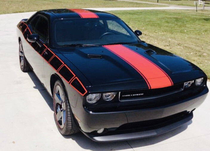 2008 - Up Dodge Challenger Full Body Length Upper Strobe Side Stripes