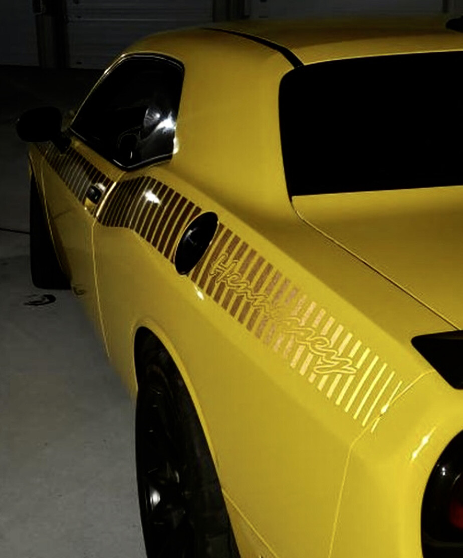 2008 - Up Dodge Challenger Gen 2 AAR Style Full Upper Strobe Stripes