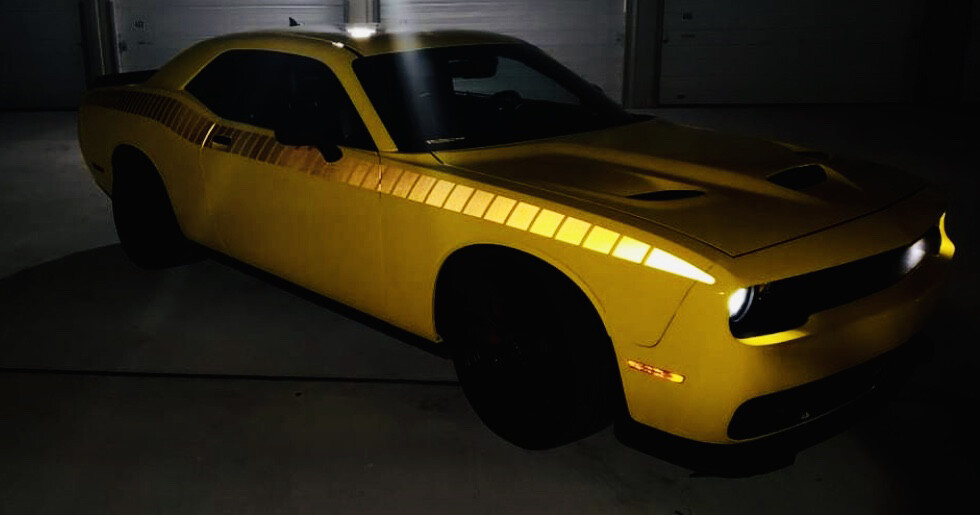 2008 - Up Dodge Challenger Gen 2 AAR Style Full Upper Strobe Stripes
