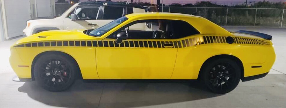 2008 - Up Dodge Challenger Gen 2 AAR Style Full Upper Strobe Stripes