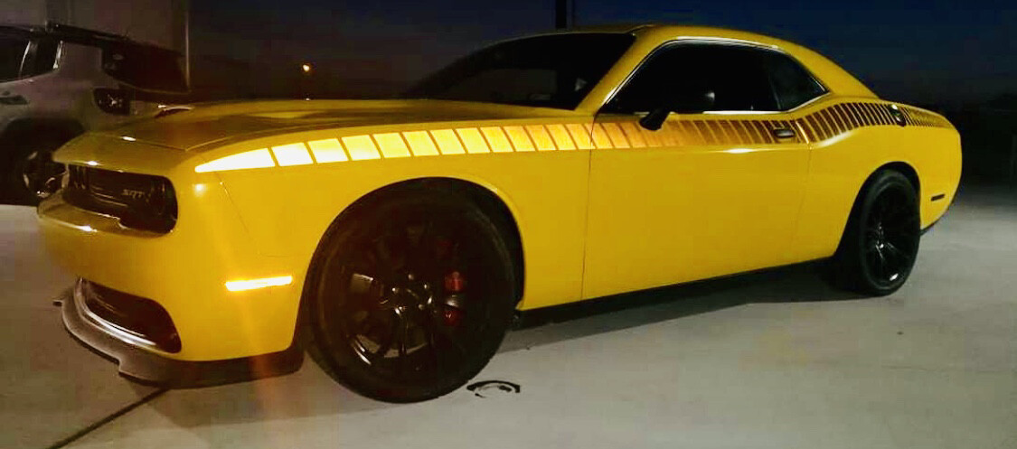 2008 - Up Dodge Challenger Gen 2 AAR Style Full Upper Strobe Stripes