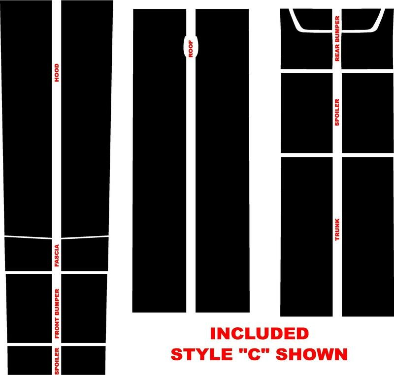 2019 - Up Dodge Challenger Hellcat / Hellcat Redeye Style Rally Stripe Kit​