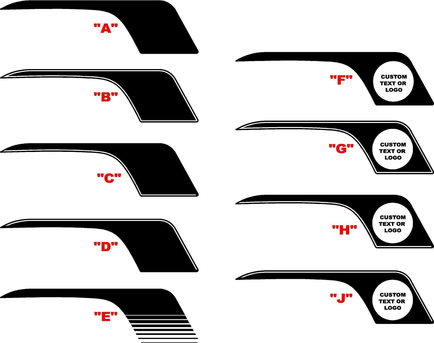 2020 Jeep Gladiator JT Bed Gen 2 Hockey Stripe Graphics