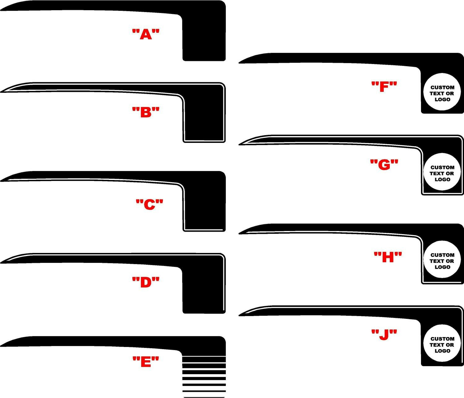 2020 Jeep Gladiator JT Bed Gen 1 Hockey Stripe Graphics