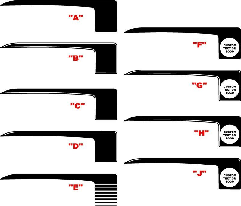 2020 Jeep Gladiator JT Bed Gen 1 Hockey Stripe Graphics
