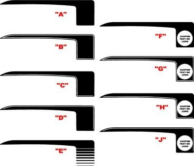 2020 Jeep Gladiator JT Bed Gen 1 Hockey Stripe Graphics