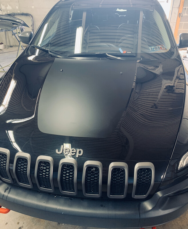 2014 - Up Jeep Cherokee Trailhawk Style Hood Blackout Decal