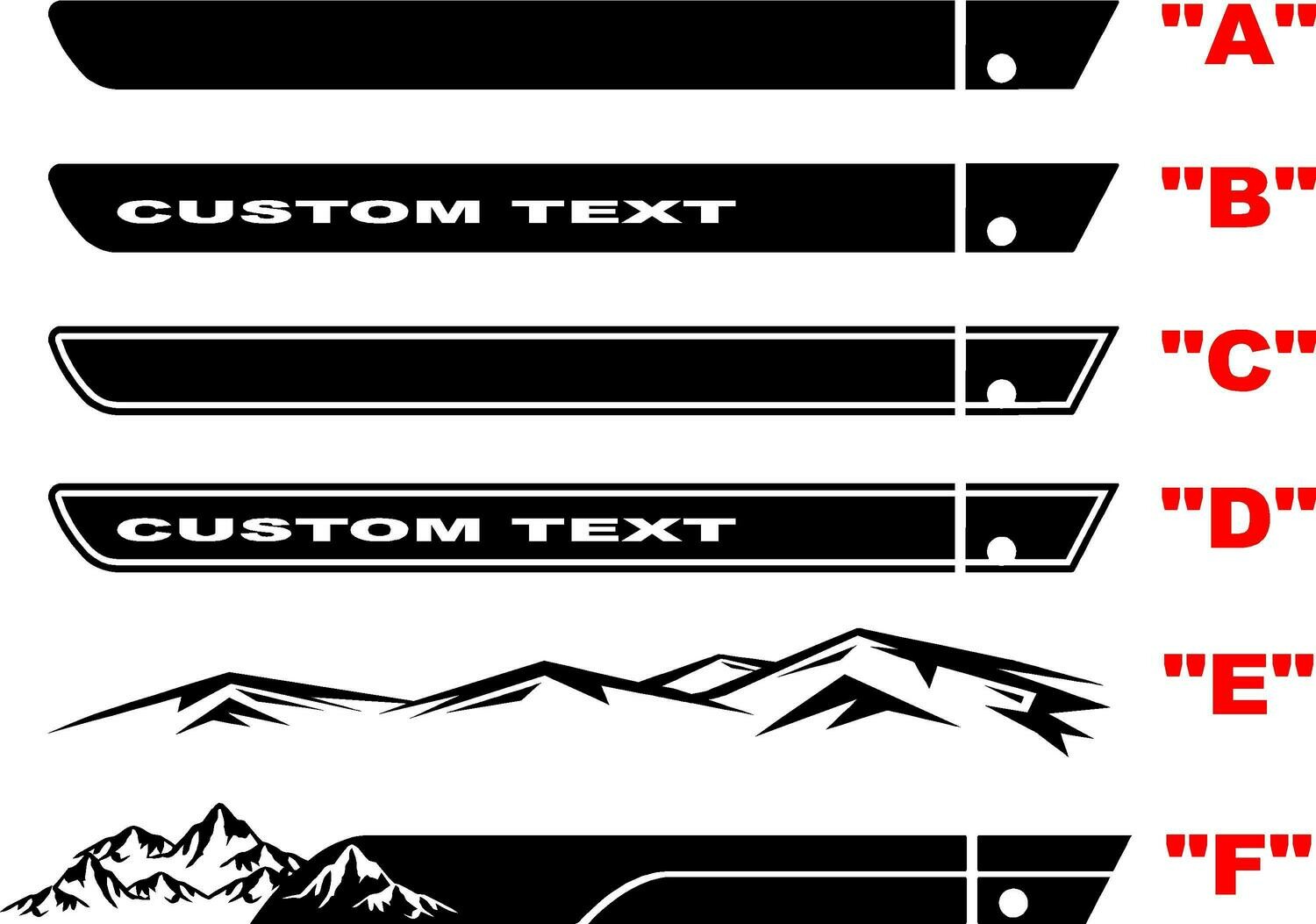 Jeep Gladiator JT Wrangler JL JLU Rubicon Straight Hood Spear Graphics