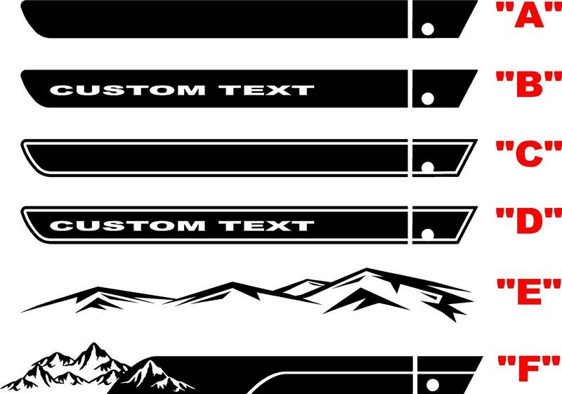 Jeep Gladiator JT Wrangler JL JLU Rubicon Straight Hood Spear Graphics