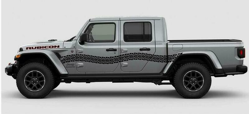 Jeep Gladiator JT Wrangler JK JKU  JL JLU Large Curved Tire Tracks Graphics