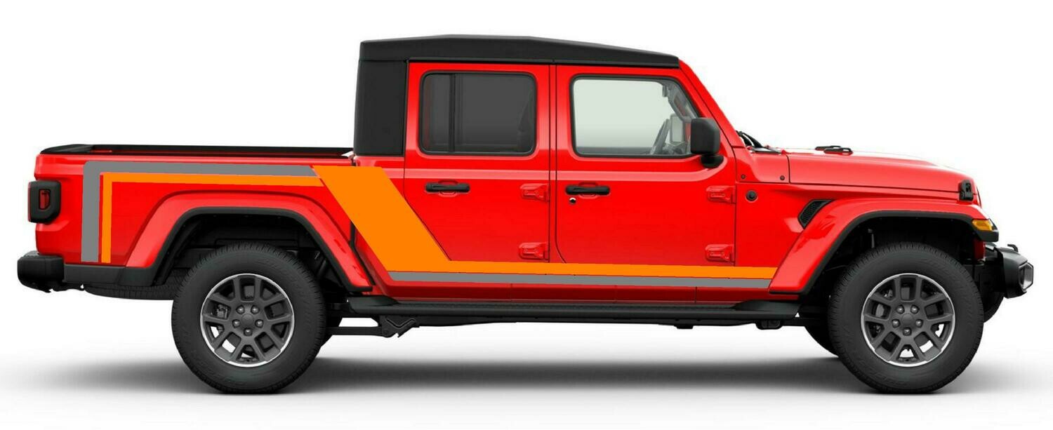 2020 & Up Jeep Gladiator Scrambler Style #2 Side Stripes