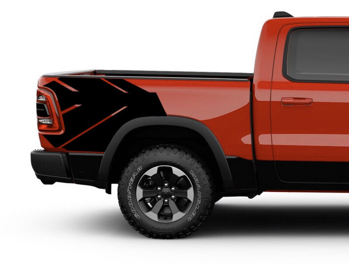 2019 - Up Dodge Ram Large Rebel Style Bed Side Graphics