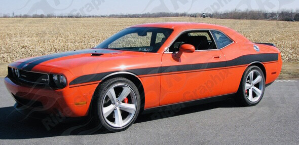 2008 - Up Dodge Challenger Targa Style Side Stripe Vinyl Graphics