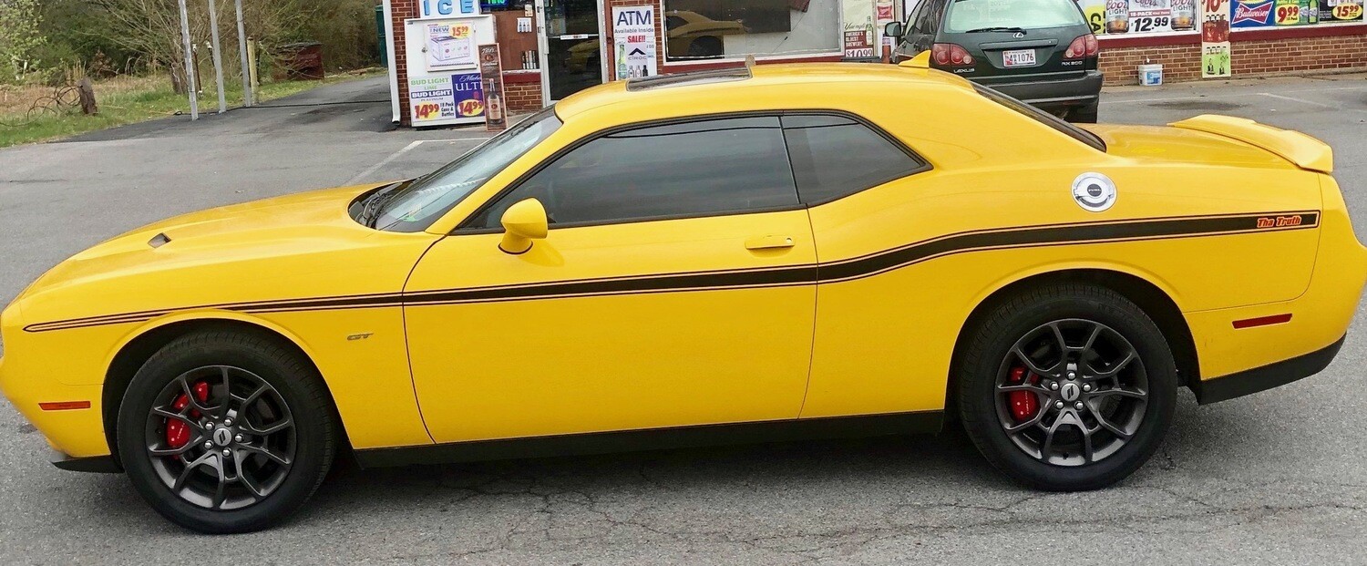 2008 - Up Dodge Challenger Yellow Jacket Style Stripe Kit