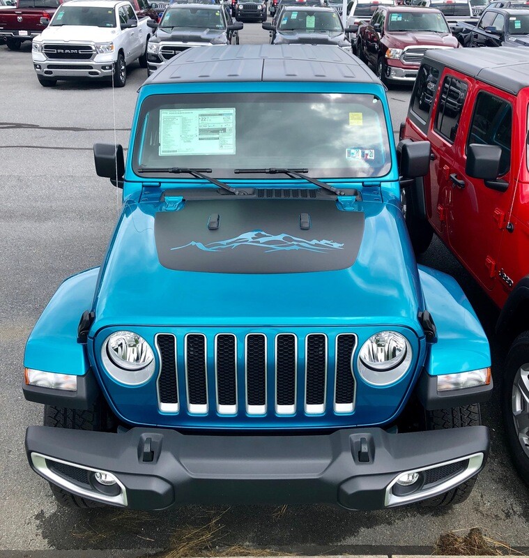 2018 - up Jeep Gladiator JT Wrangler JL JLU Hood Blackout Vinyl Graphics