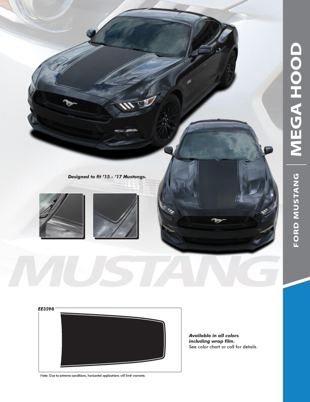 2015 - 2017 Mustang MEGA Hood Blackout Graphics