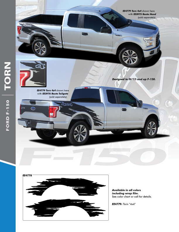 2015 - Up Ford F150 Bed Side Torn Stripes