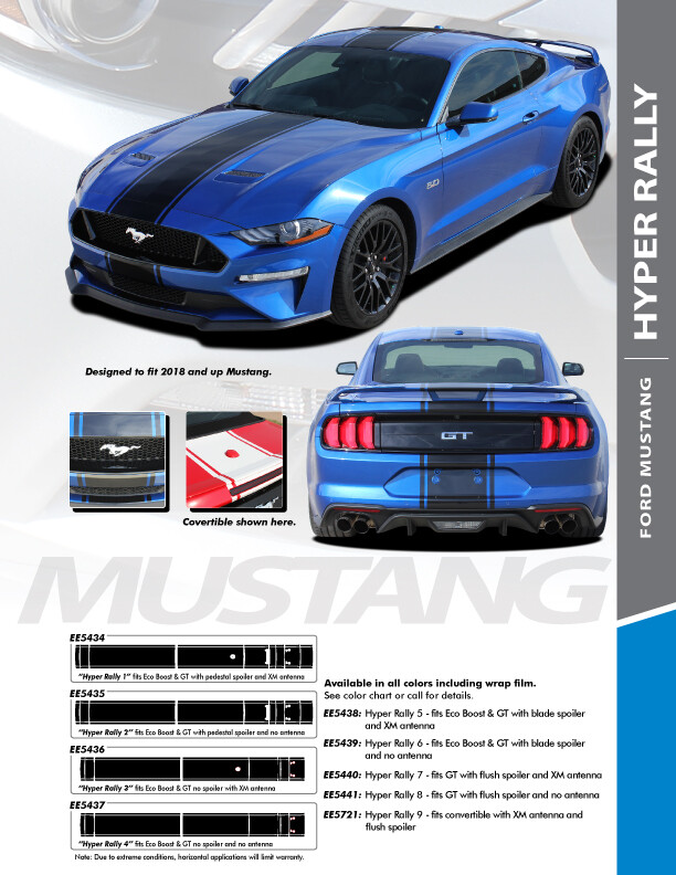 2018 - 2023 MUSTANG HYPER CENTER RALLY STRIPES