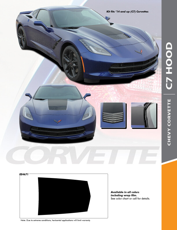 Chevy Corvette Stingray C7 Hood Graphics