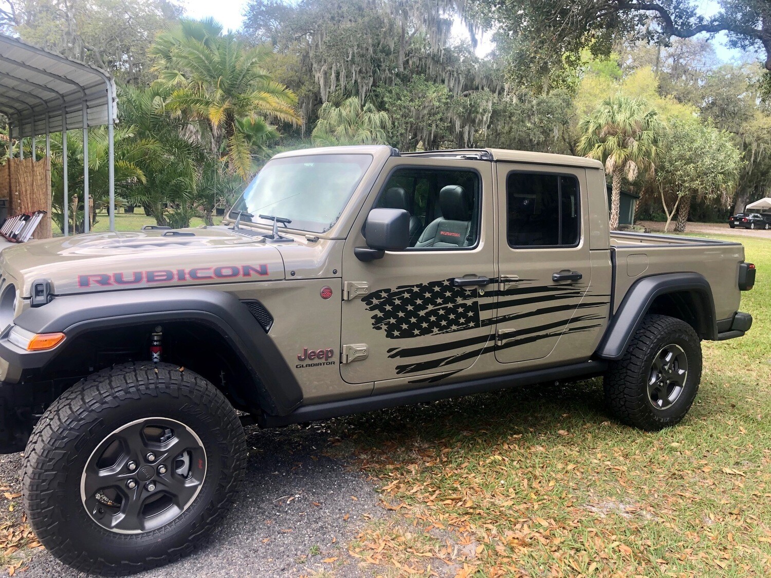 Jeep Gladiator JT Wrangler JK JKU JL JLU Large Tattered Flag Graphics