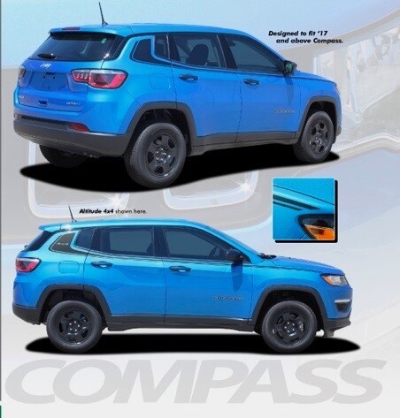 2017 - Up Jeep Compass Side Hockey Style Stripes
