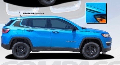 2017 - Up Jeep Compass Side Hockey Style Stripes